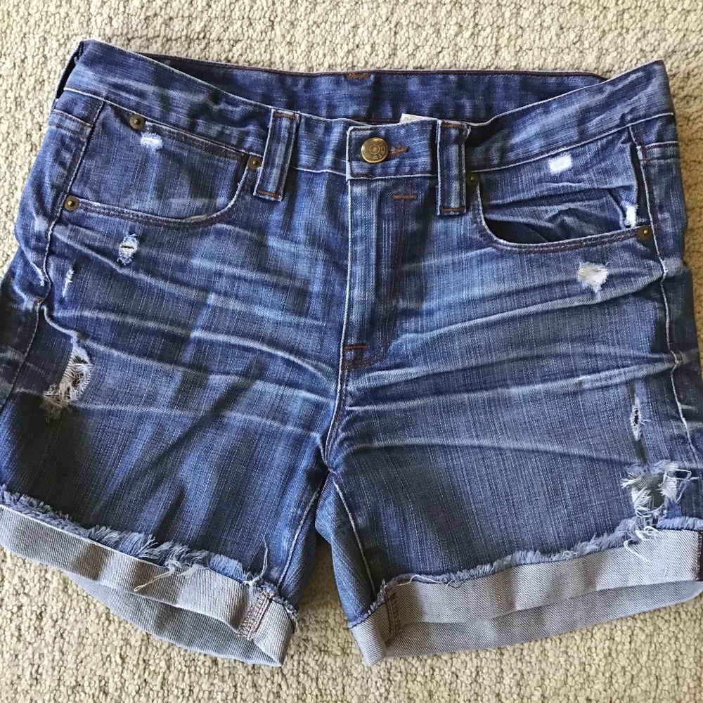J Crew Distressed Jean Shorts